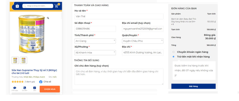 Mẫu Website Văn Thế Shop cao cấp